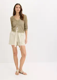 Twill short met ceintuur, bonprix