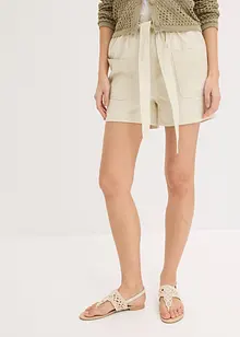 Twill short met ceintuur, bonprix