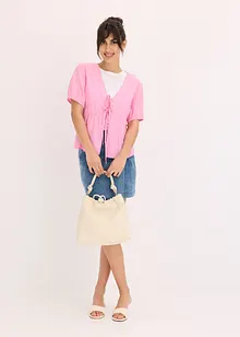 Blouse met strikjes, bonprix