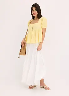 Blouse met pofmouwen en knopen, bonprix