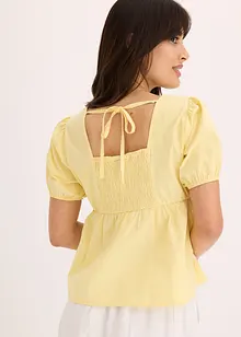 Blouse met pofmouwen en knopen, bonprix