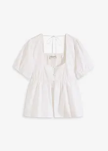 Blouse met pofmouwen en knopen, bonprix