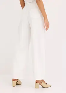 Twill broek van katoen met bandplooien, bonprix