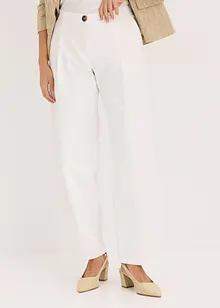 Twill broek van katoen met bandplooien, bonprix