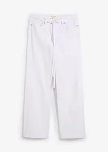 Wide leg jeans mid waist, riem, bonprix