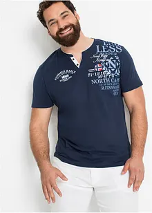 Henley shirt met korte mouwen van biologisch katoen, bonprix