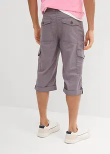 Lange cargo bermuda met linnen, regular fit, bonprix