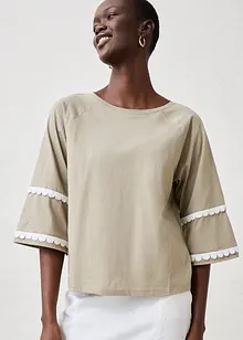 T-shirt met zijde, bonprix