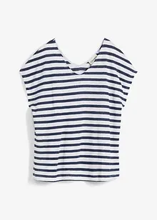 Linnen shirt met vleermuismouwen en V-hals, bonprix