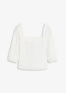 Blouse met pofmouwen en gesmokt detail, bonprix