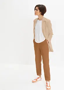 Cropped high waist broek in een linnen-viscosemix, bonprix