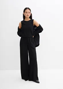 Broek van gestructureerde viscosemix, bonprix