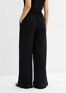 Broek van gestructureerde viscosemix, bonprix