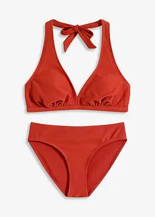 Halter bikini (2-dlg. set) van geweven stof, bonprix