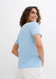 T-shirt met structuur en knopen, bonprix