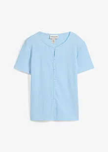 T-shirt met structuur en knopen, bonprix