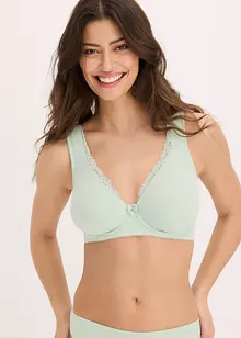 Ongewatteerde T-shirt bh met beugels en biologisch katoen (set van 2), bonprix