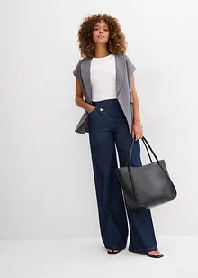 Wide leg jeans, mid waist, low stretch, bonprix
