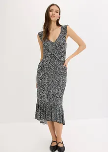 Jersey jurk met volants, bonprix