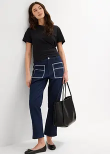 High waist straight jeans cropped, bonprix