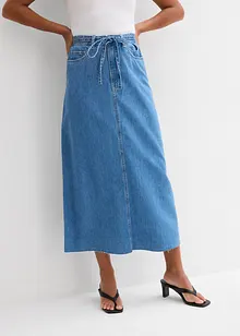Midi spijkerrok mid waist, superzacht, bonprix