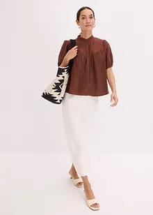 Mousseline blouse met korte mouwen, bonprix