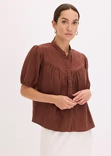 Mousseline blouse met korte mouwen, bonprix