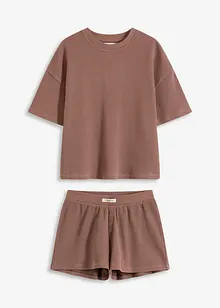Loungewear shorty huispak van wafeljersey, bonprix