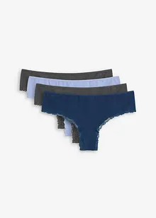 Brazilian slip (set van 4) met biologisch katoen en kant, bonprix