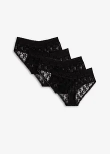 Kanten slip met plooitjes (set van 4), bonprix