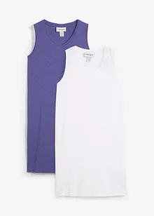 Long top van puur biologisch katoen, ( set van 2), bonprix