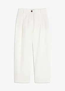 Twill broek van katoen met bandplooien, bonprix