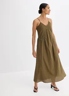 Maxi jurk met versiering in de vorm van oogjes, bonprix