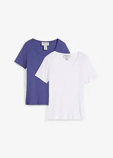 T-shirt van soepele viscose (set van 2), bonprix
