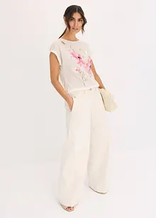 Shirt met geweven inzetstuk, bonprix