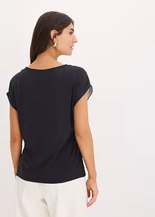 Shirt met geweven inzetstuk, bonprix