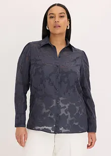 Blouse van jaquard chiffon, bonprix