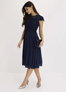 Midi jurk van delicate tule met kant, bonprix