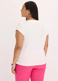 Shirt met passen van satijn, bonprix