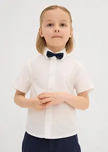 Overhemd met korte mouwen en strikje van puur katoen (2-dlg. set), bonprix