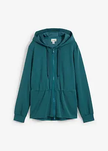 Sweatvest met capuchon en elastiek, bonprix