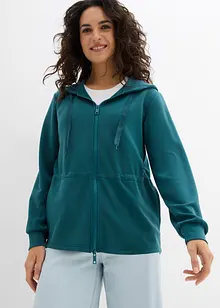 Sweatvest met capuchon en elastiek, bonprix