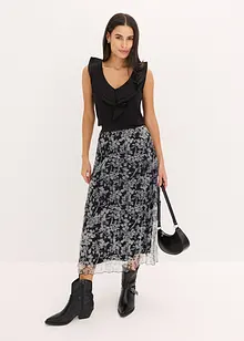 Plissé rok van jersey mesh, bonprix