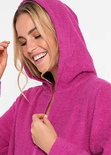 Frotté badjas met ritssluiting van biologisch katoen, bonprix