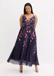 Maxi jurk van fijne tule met bandjes, bonprix