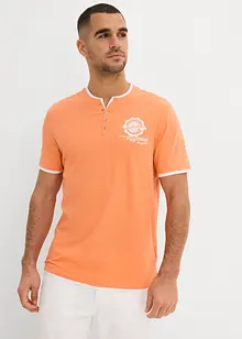 Henley shirt met korte mouwen (set van 2), van biologisch katoen, bonprix