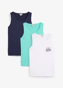 Tanktop van puur katoen (set van 3), bonprix