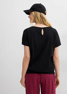 Shirt van effectgaren met gesmokte boord, bonprix