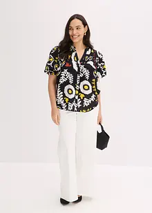Crinkle blouse met smokwerk van soepele viscose, bonprix