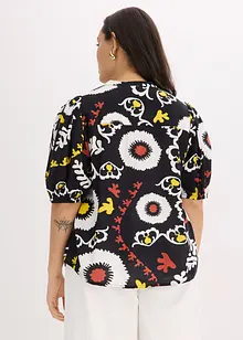 Crinkle blouse met smokwerk van soepele viscose, bonprix